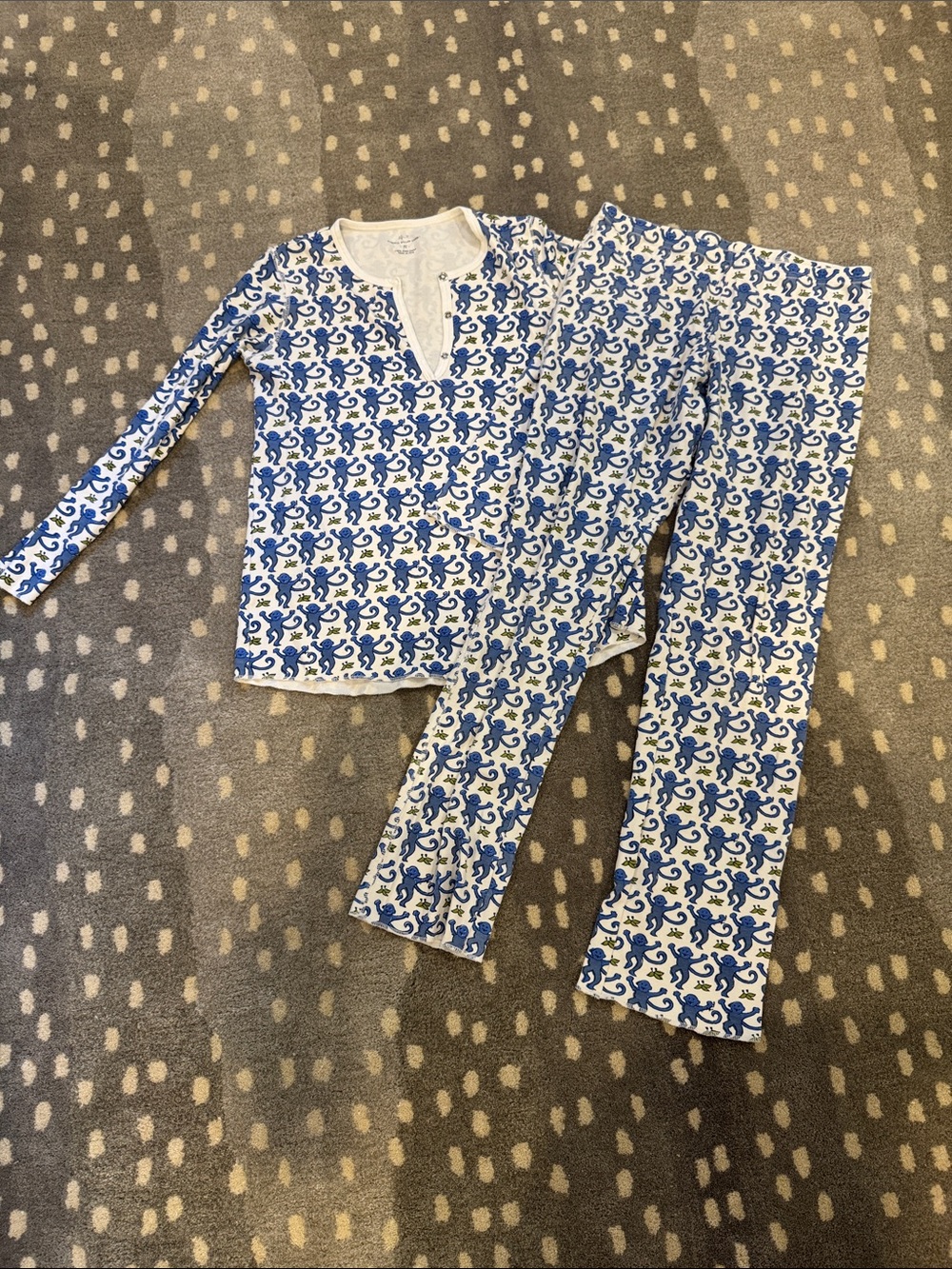 Roller Rabbit Blue Monkey Pajama Set